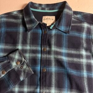 Orvis Classic Collection Mens‎ Plaid Button Front Fleece Lined Shirt XXL